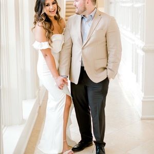 Likely white Miller off the shoulder dress